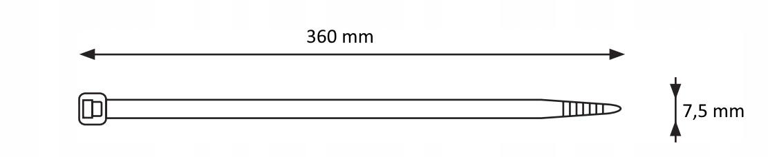 Opaska kablowa odporna na promieniowanie UV SUV-370HW 360x7,5, opk=100szt.