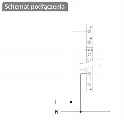 Lampka kontrolna zasilania z zabezpieczeniem LK-BZ-701G 1/3S 230V 1xLED ZIE