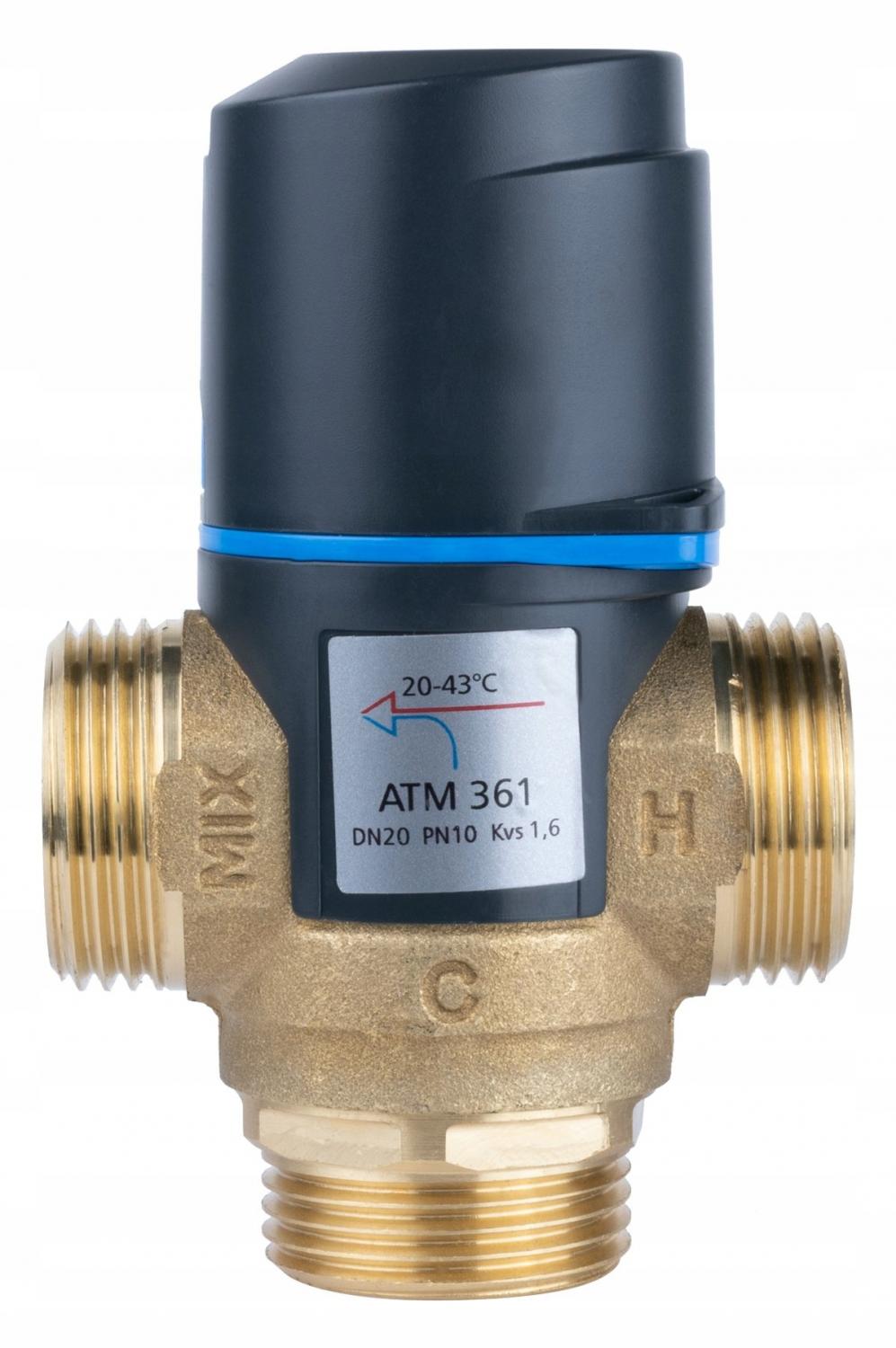 Zawór mieszający termostatyczny ATM 361 DN 20 1 GZ 10 bar Kvs 1.6 20-43°C
