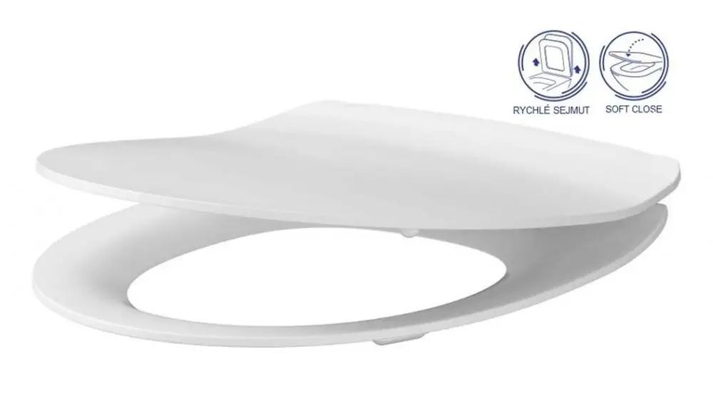 Deska sedesowa Moduo Delfi Slim, duroplast antybakteryjna, system wolnego o