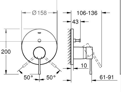 GROHE Bateria do obsługi 2 wyjść cool sunrise 48h