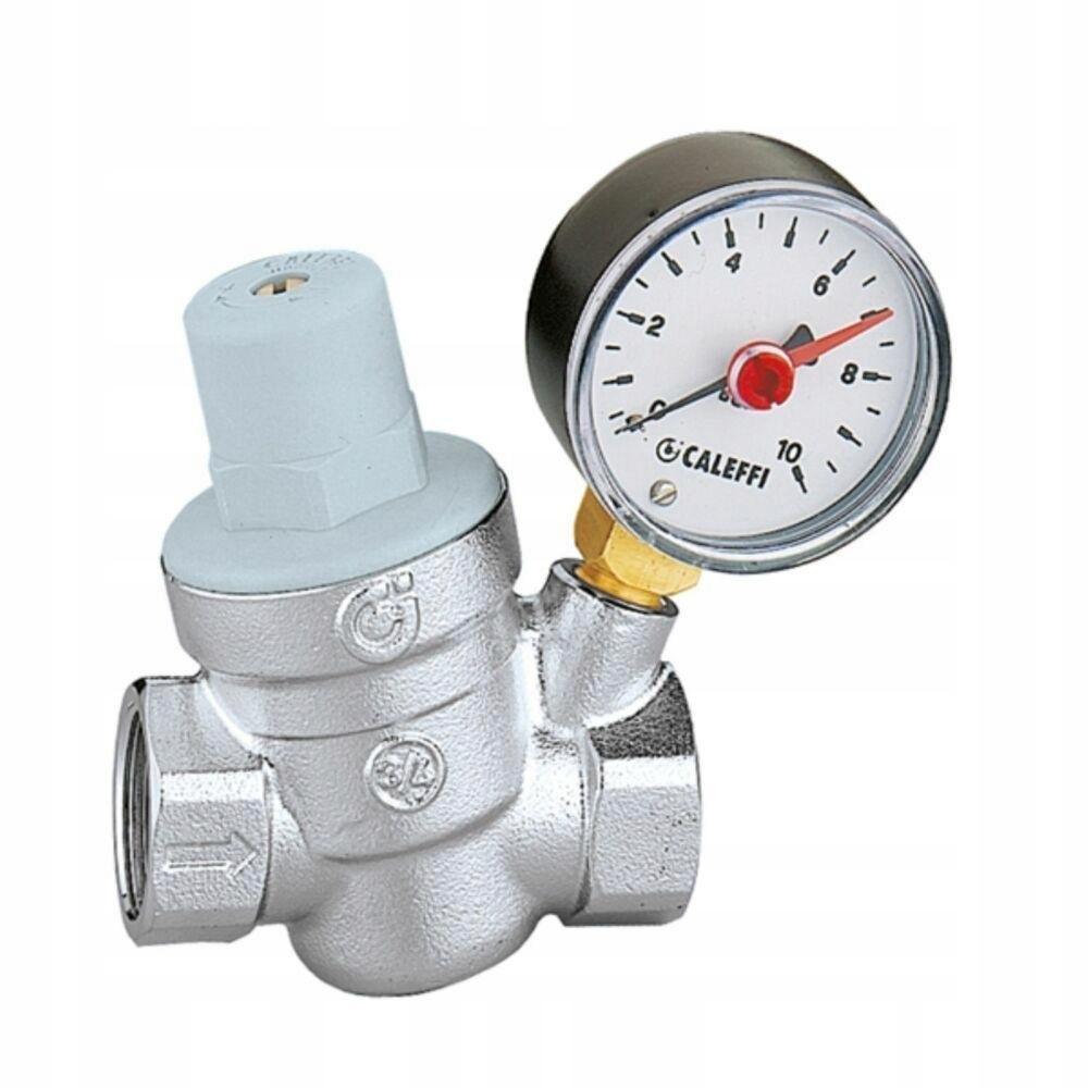 CALEFFI Regulator ciśnienia wersja skośna z manometrem 1/2 cala 533241