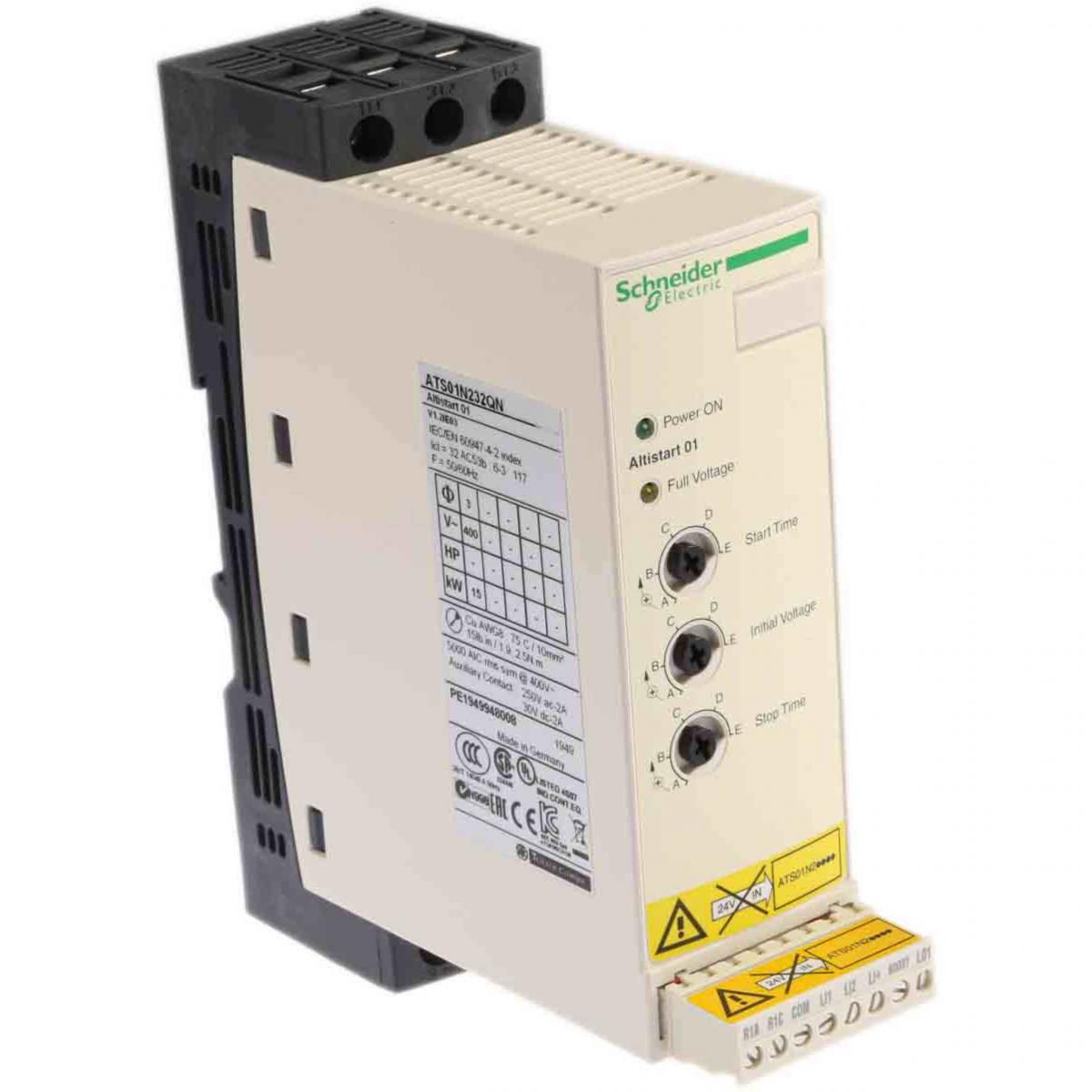 Układ łagodnego rozruchu ATS01 3-fazowe 380/415VAC 50/60Hz 15kW 32A IP20