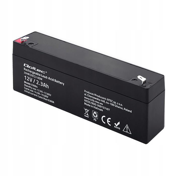 QOLTEC Akumulator AGM 12V 2.3Ah max. 34.5A