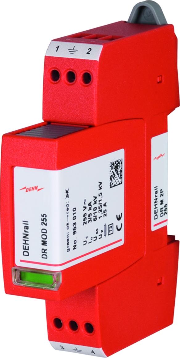 DEHN Ogranicznik przepięć DEHNrail M 2P 255, 2-biegunowy do sieci 230 V AC