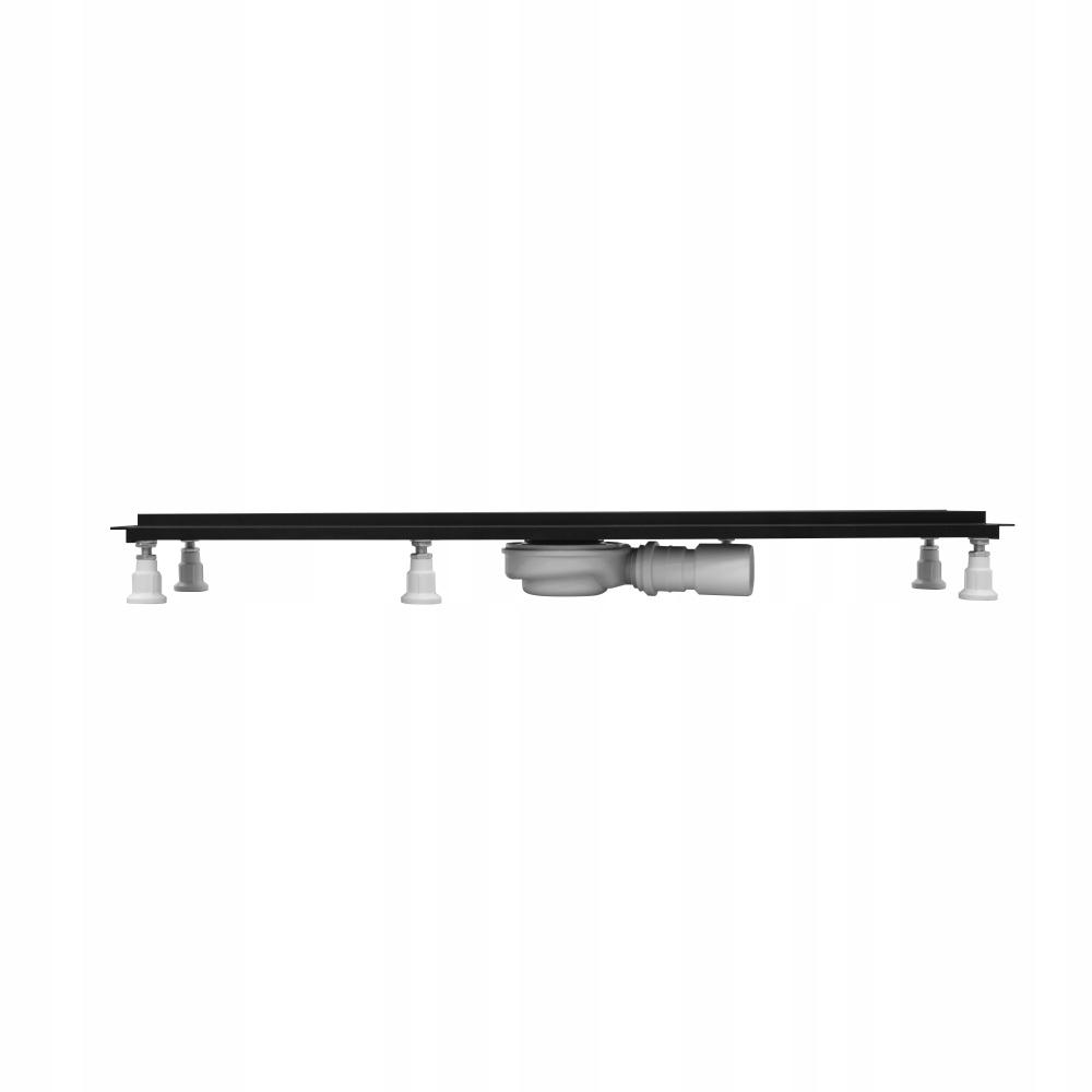 Odpływ liniowy Base-Low Black Standard Plus 80x8x7 z maskownicą Black Steel