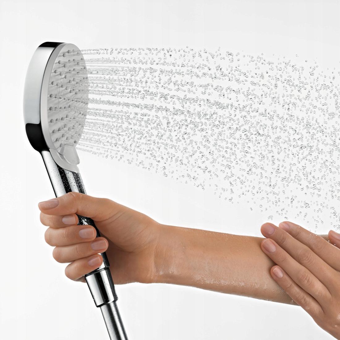 Bateria wannowo-prysznicowa dwuuchwytowa ścienna Hansgrohe Ecostat srebrny