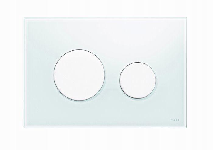 Przycisk spłukujący TECE loop podwójny do WC szkło biały 220x150x11 mm