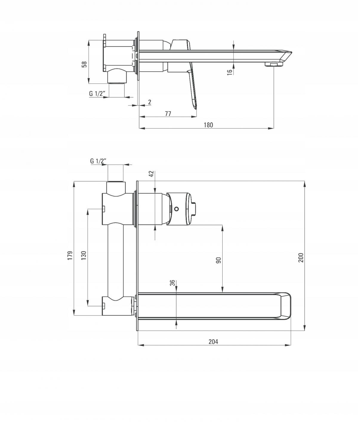 DEANTE Bateria umywalkowa podtynkowa Arnika, titanium