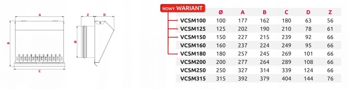 AWENTA Czerpnia ścienna metalowa fi250, grafitowy