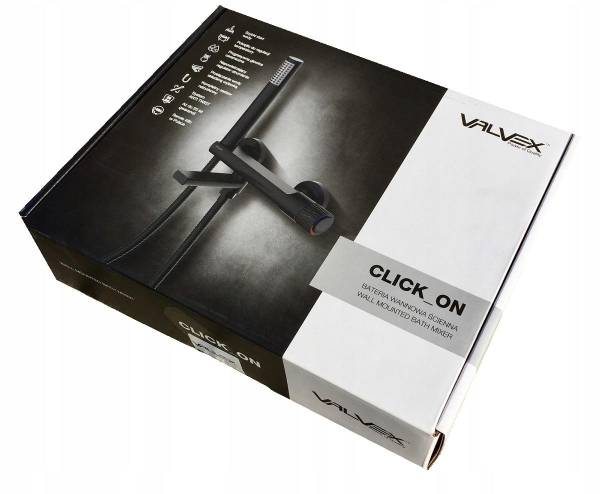 VALVEX DECOR BLACK Bateria wannowa ścienna z akcesoriami