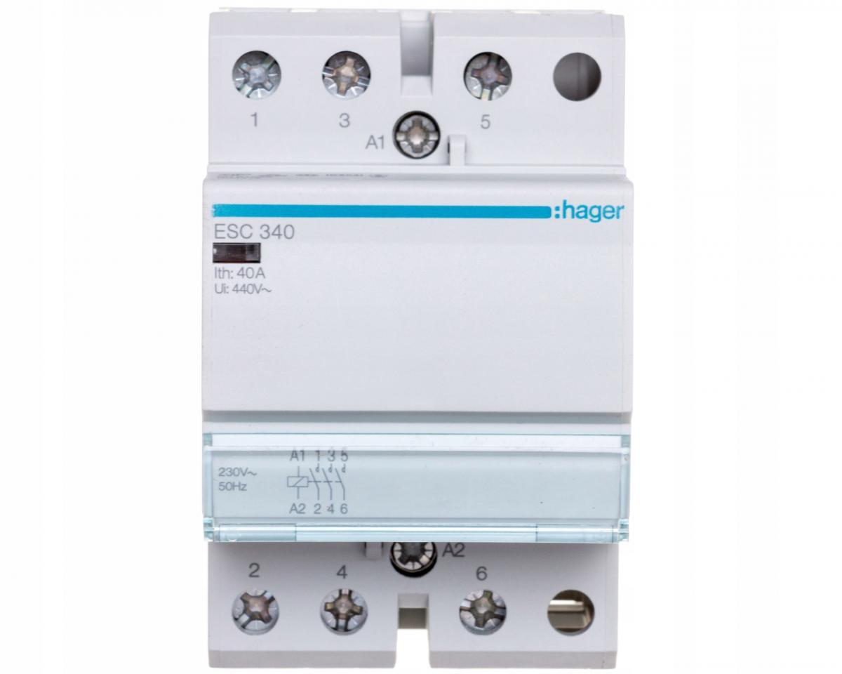 HAGER Stycznik 230VAC 3NO 40A AC-7a