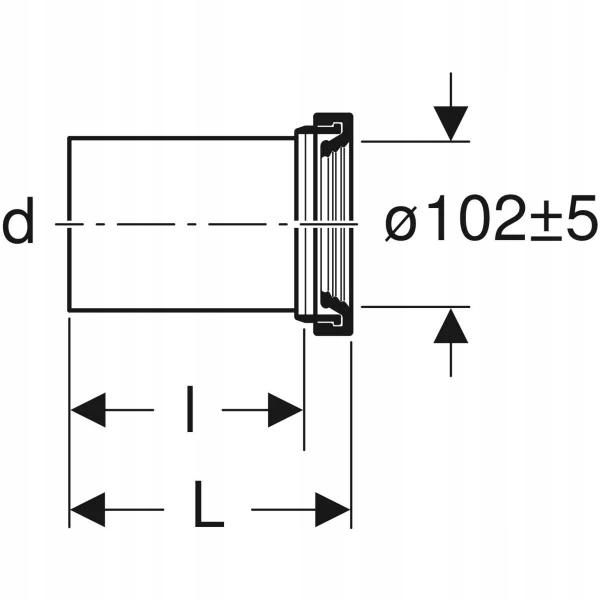 Króciec podłączeniowy odpływu do muszli wiszących, D90
