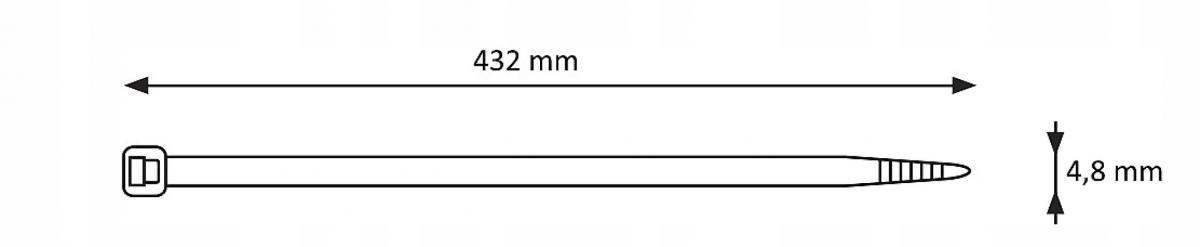 ONNLINE Opaska kablowa CV-430 STW (432x4,8mm) (UV) czarna OPK=100SZT.
