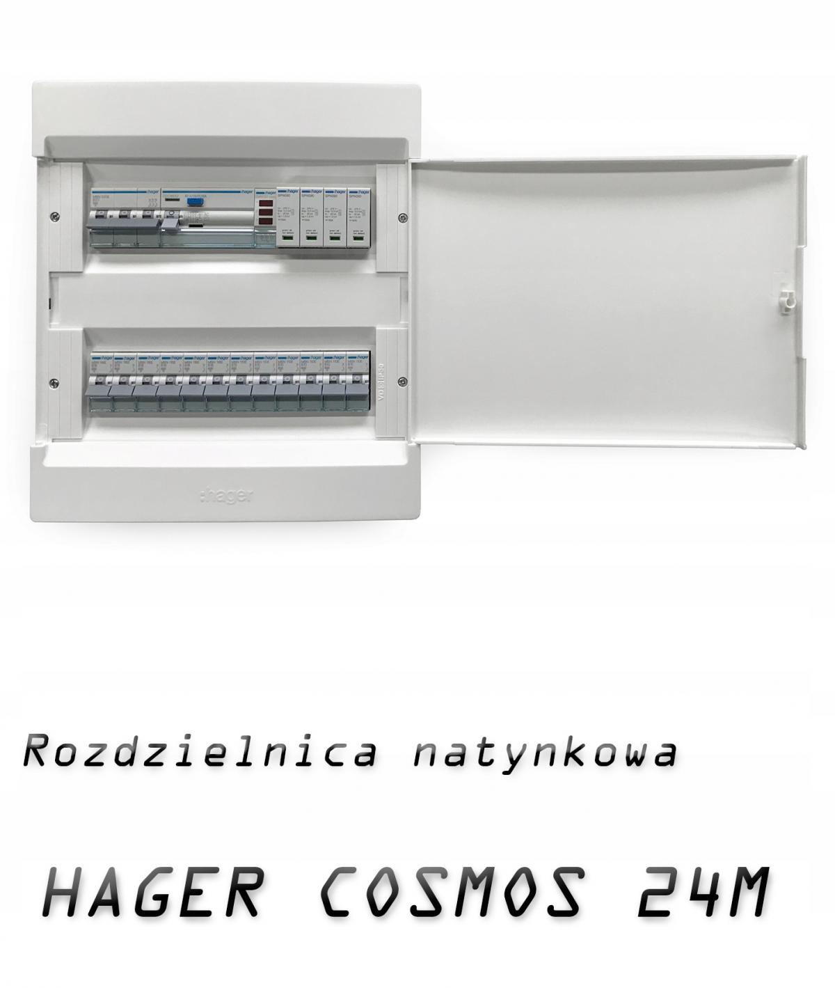 HAGER Rozdzielnica COSMOS 2x12M n/t, IP40, drzwi pełne