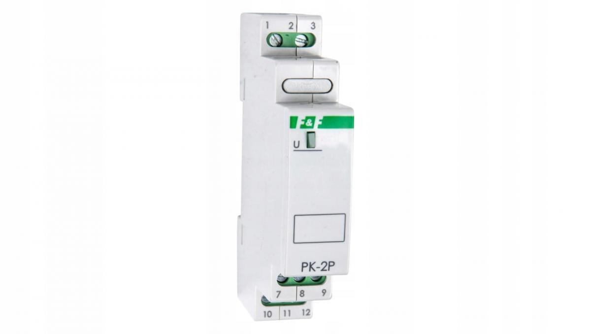 F&F Przekaźnik elektromagnetyczny PK-2P 12V AC/DC, styk: 2P I=2x8A, 1 moduł