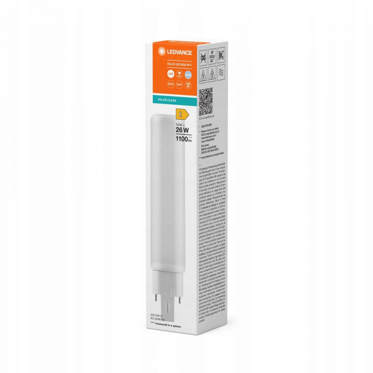 LEDVANCE Lampa LED DULUX D HF E26 10W 840 G24Q-3 -LEDVANCE