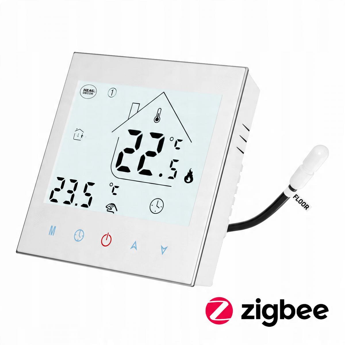 Termostat programowalny HD-T1000.W z komunikacją Zigbee 3.0 - biały