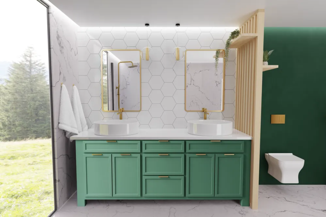 DESZCZOWNIA Z BATERIĄ WANN-NATR GLAMOUR INVENA TREND ZŁOTA
