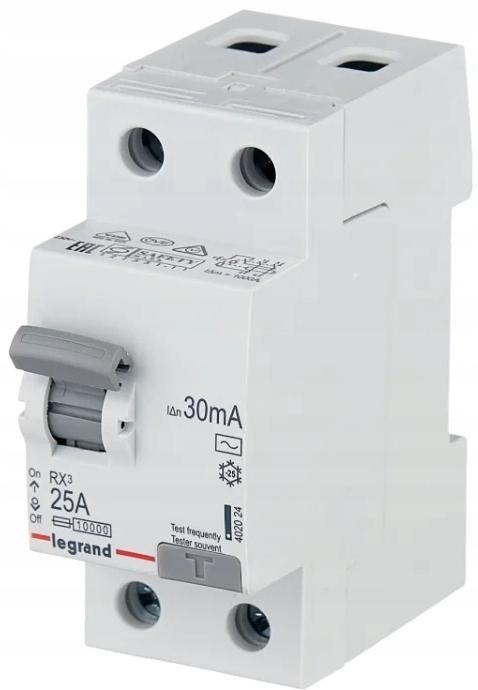 LEGRAND Wyłącznik różnicowoprądowy RX3 2P 25A 30MA TYP AC