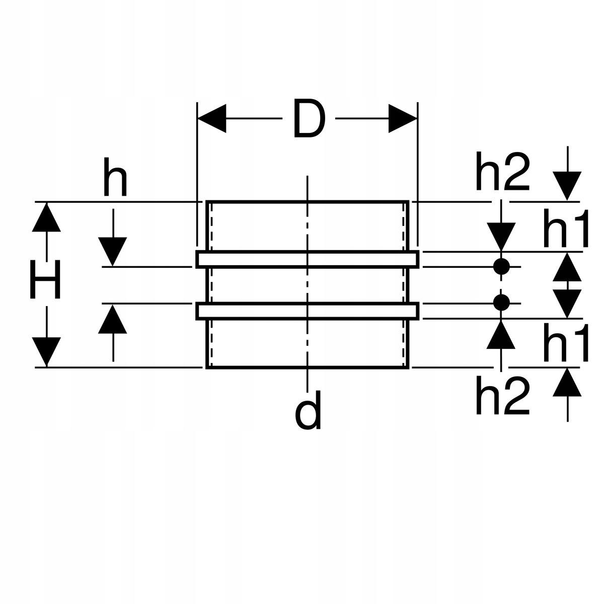 GEBERIT Tuleja z podwójnym pierścieniem PE d200