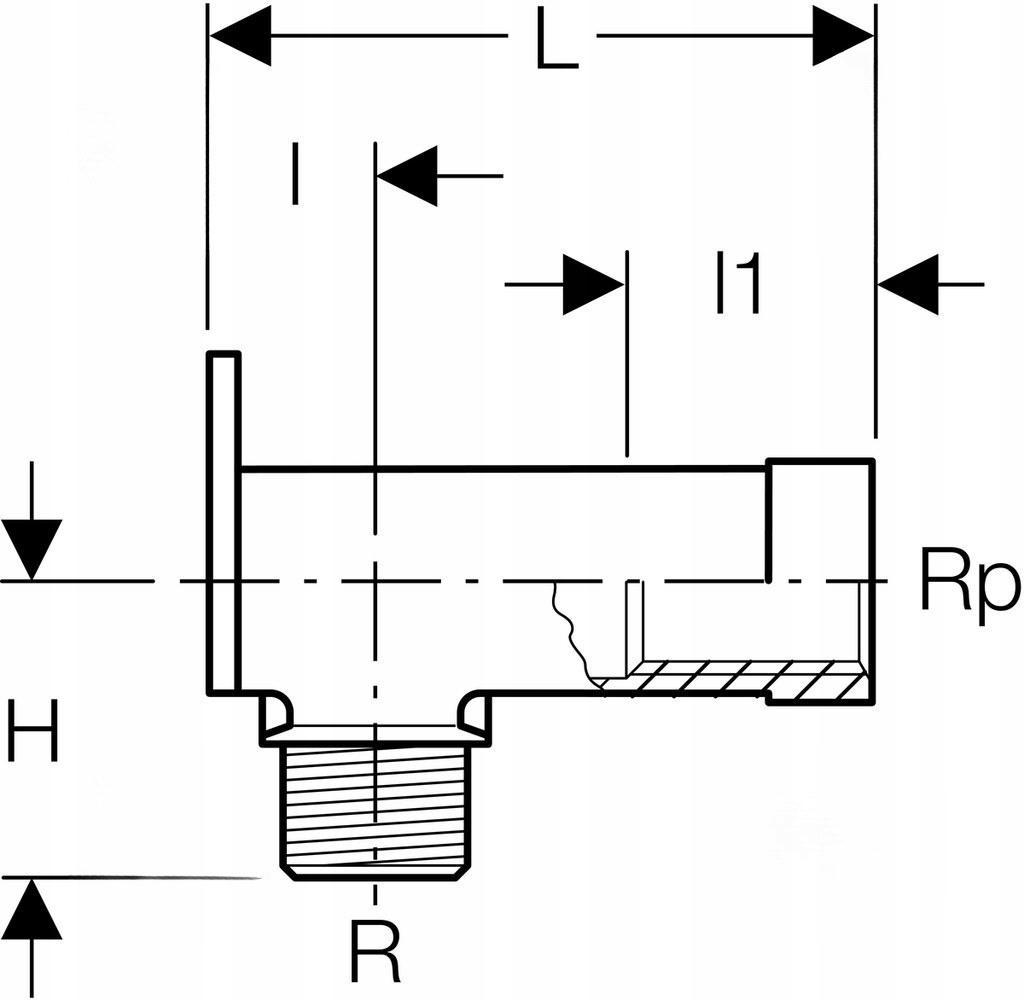 GEBERIT Podłączenie armatury Geberit MeplaFix uniwersalne L=73 1/2x1/2