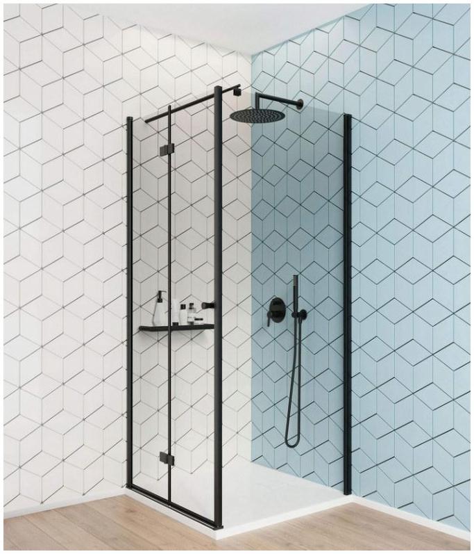 Drzwi prysznicowe systemu Kerria Plus 70 cm - składane Kerria Plus, nero