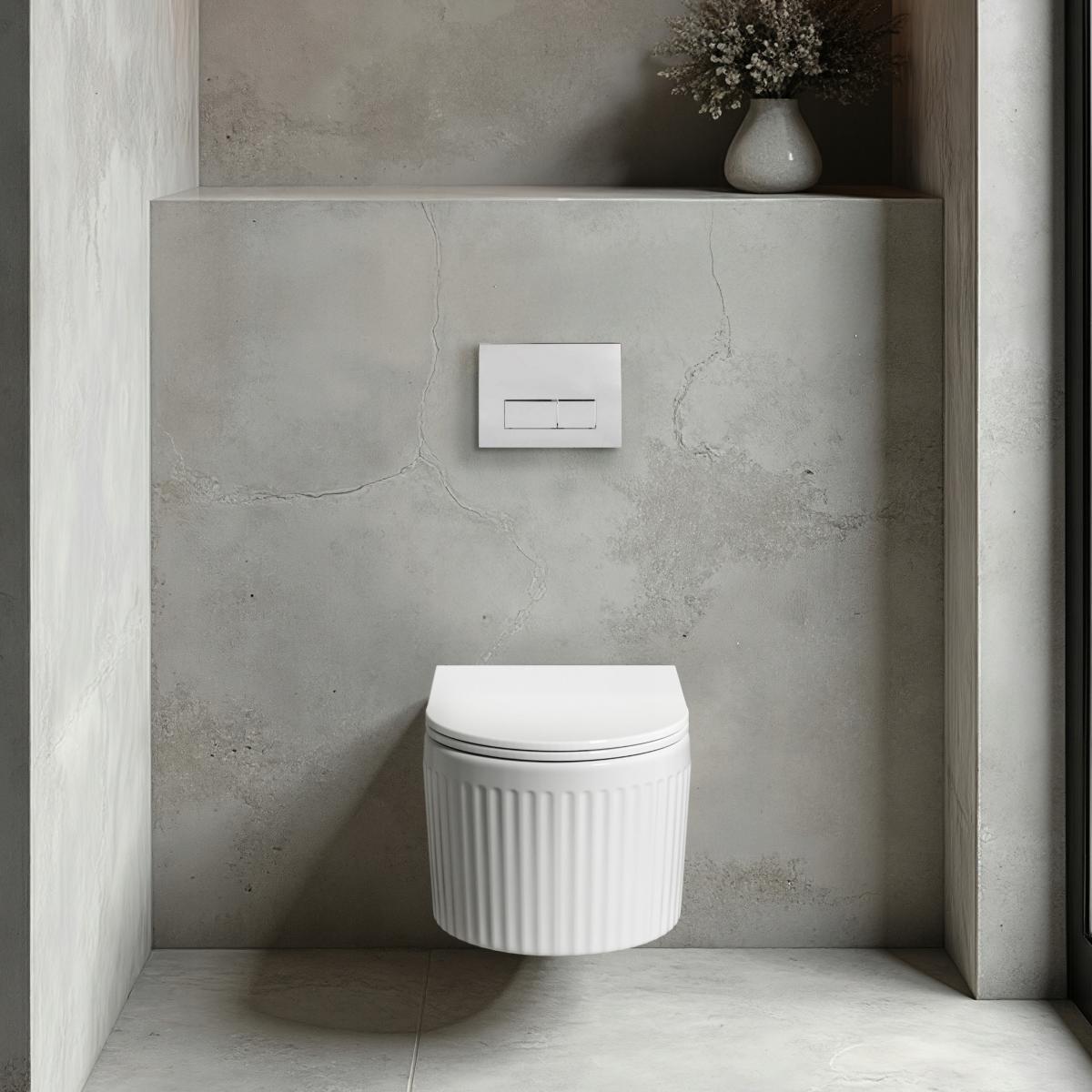 ZESTAW PODTYNKOWY WC GLAMOUR Z PRZYCISKIEM 603 CHROM