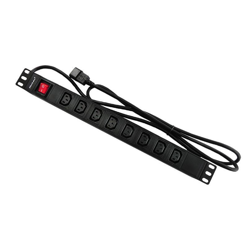 QOLTEC Listwa zasilająca do szafy RACK 19 1U 10A PDU 8xIEC C13 2m
