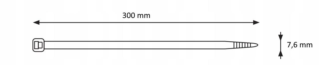 ONNLINE Opaska kablowa GT-300 HD (300x7,6mm), opk=100szt.