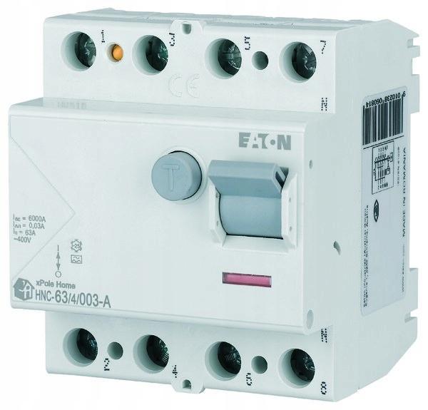 EATON Wyłącznik różnicowoprądowy 6kA typ A HNC-63/4/003-A