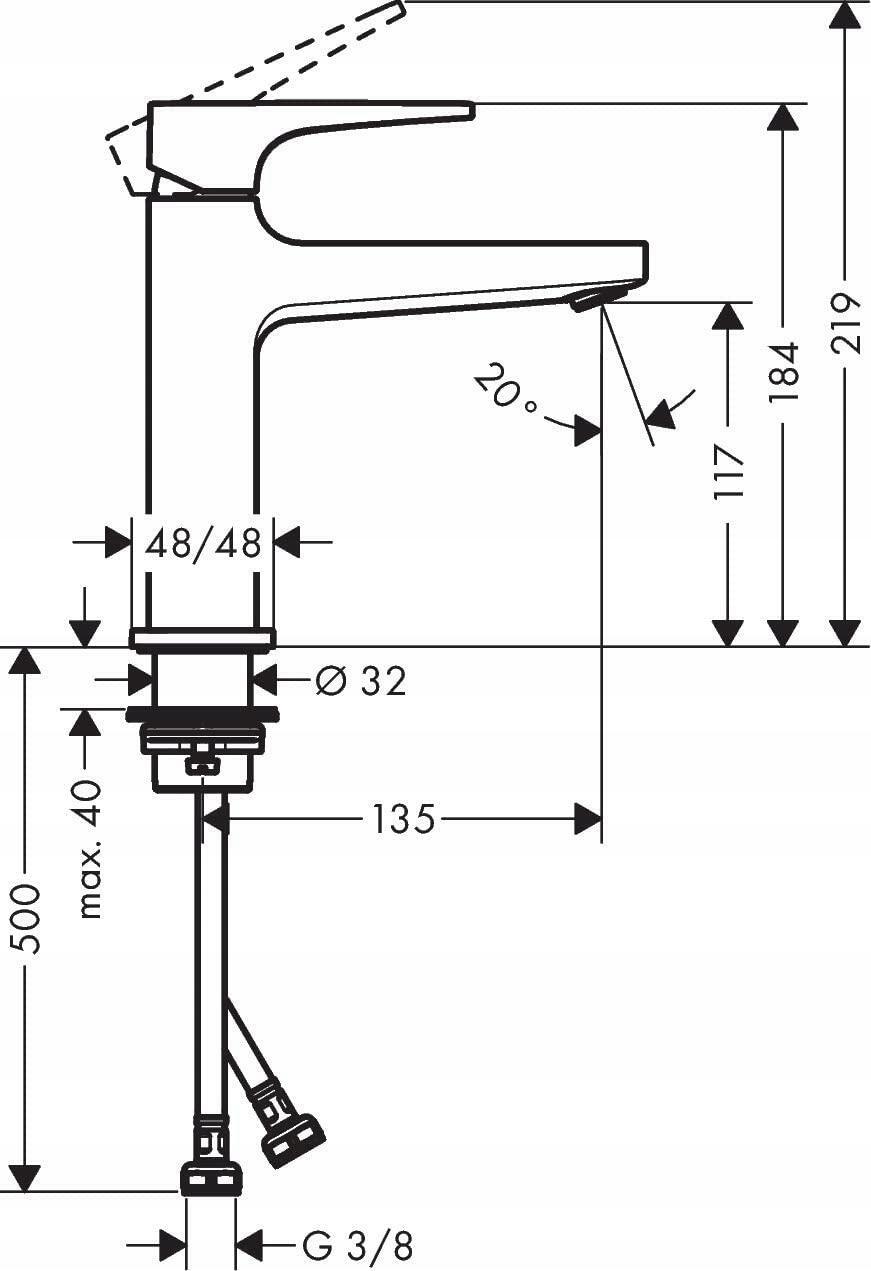 Bateria umywalkowa HANSGROHE Talis E 1-uchwyt. 1-otw. DN 15 czarna matowa