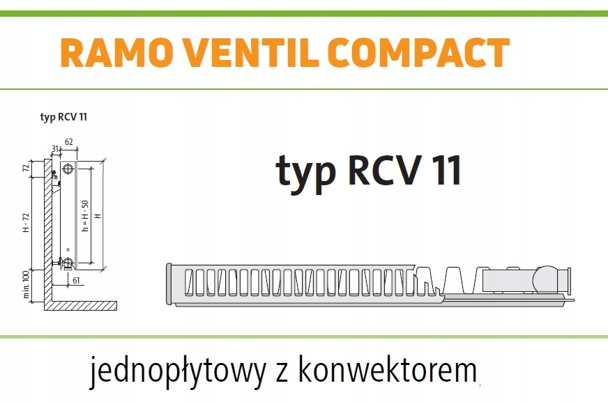PURMO RAL 7016 RAMO RCV11 600x1400 V 11 Lewy ANTRACYT