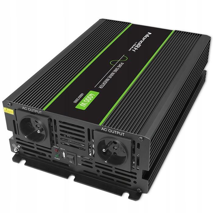 Przetwornica napięcia Monolith | 2000W | 4000W | 12V na 230V | Czysty Sinus