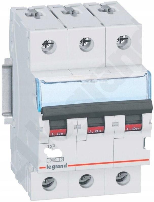 LEGRAND Wyłącznik nadprądowy S 303 3P D 63A 6000A TX3