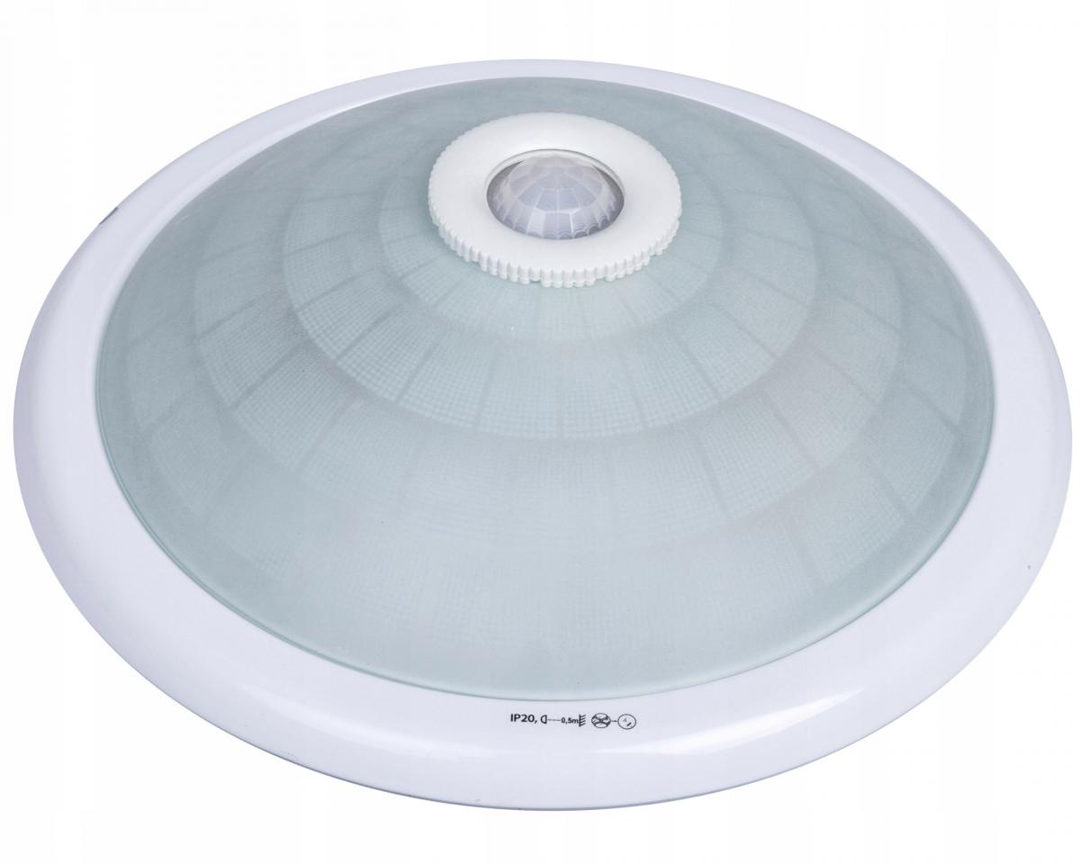 KANLUX Plafon FOGLER DL-240O E27 2x40W, z czujnikiem ruchu, IP20, biały
