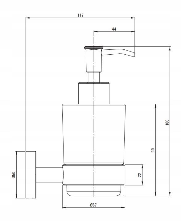 Dozownik mydła - ścienny DOZOWNIK chrom