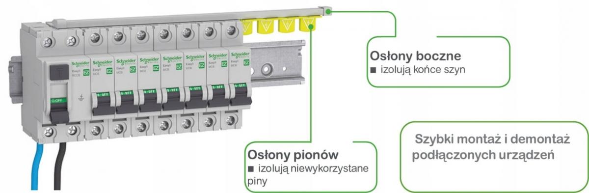 Szyna łączeniowa sztyftowa do górnych zacisków Easy9 Pro EZ9XPH357 3P 57 mo