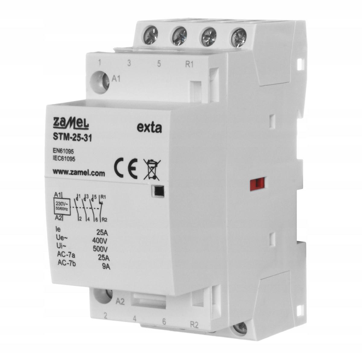 ZAMEL Stycznik modułowy instalacyjny 25A, 3xNO + 1xNC, 230V AC STM-25-31