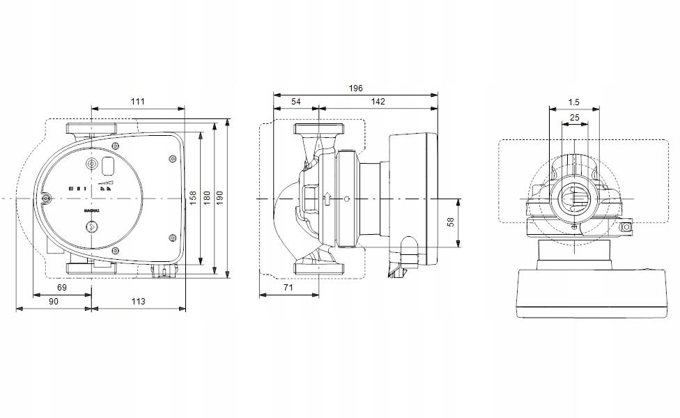 Pompa Grundfos Magna 25-100 11/2
