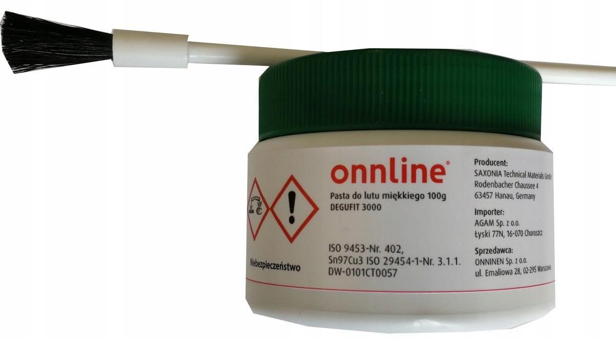 Pasta topnik do lutowania z cyną + pędzel ONNLINE 100g