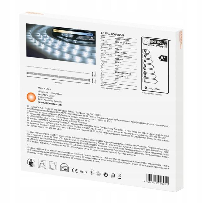 LEDVANCE Pasek LED Value V-500 24W 865 5m IP00