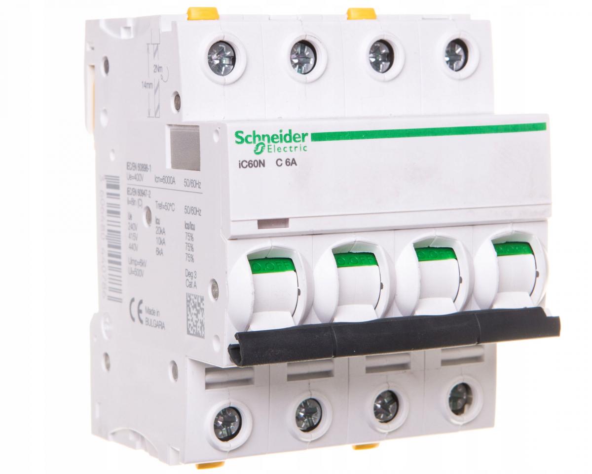 SCHNEIDER ELECTRIC Wyłącznik nadprądowy iC60N-C6-4 C 6A 4-biegunowy