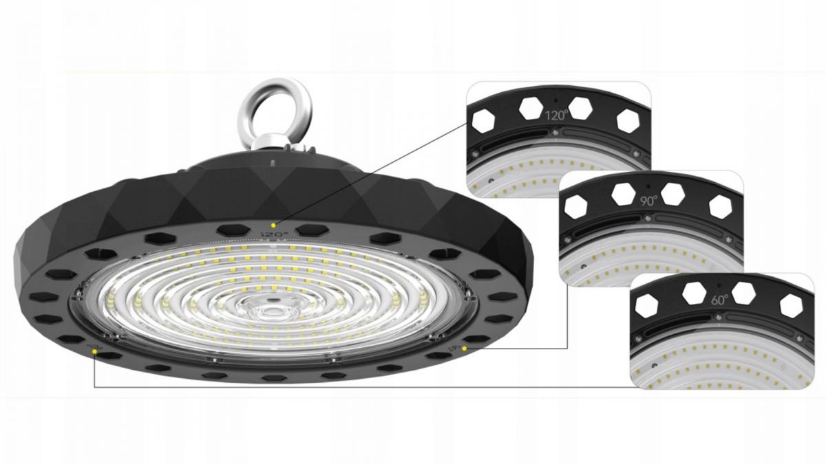 Lampa LED Highbay Twist, 160W, 190lm/W, 5000K, CRI>70, regulowany kąt 60-90