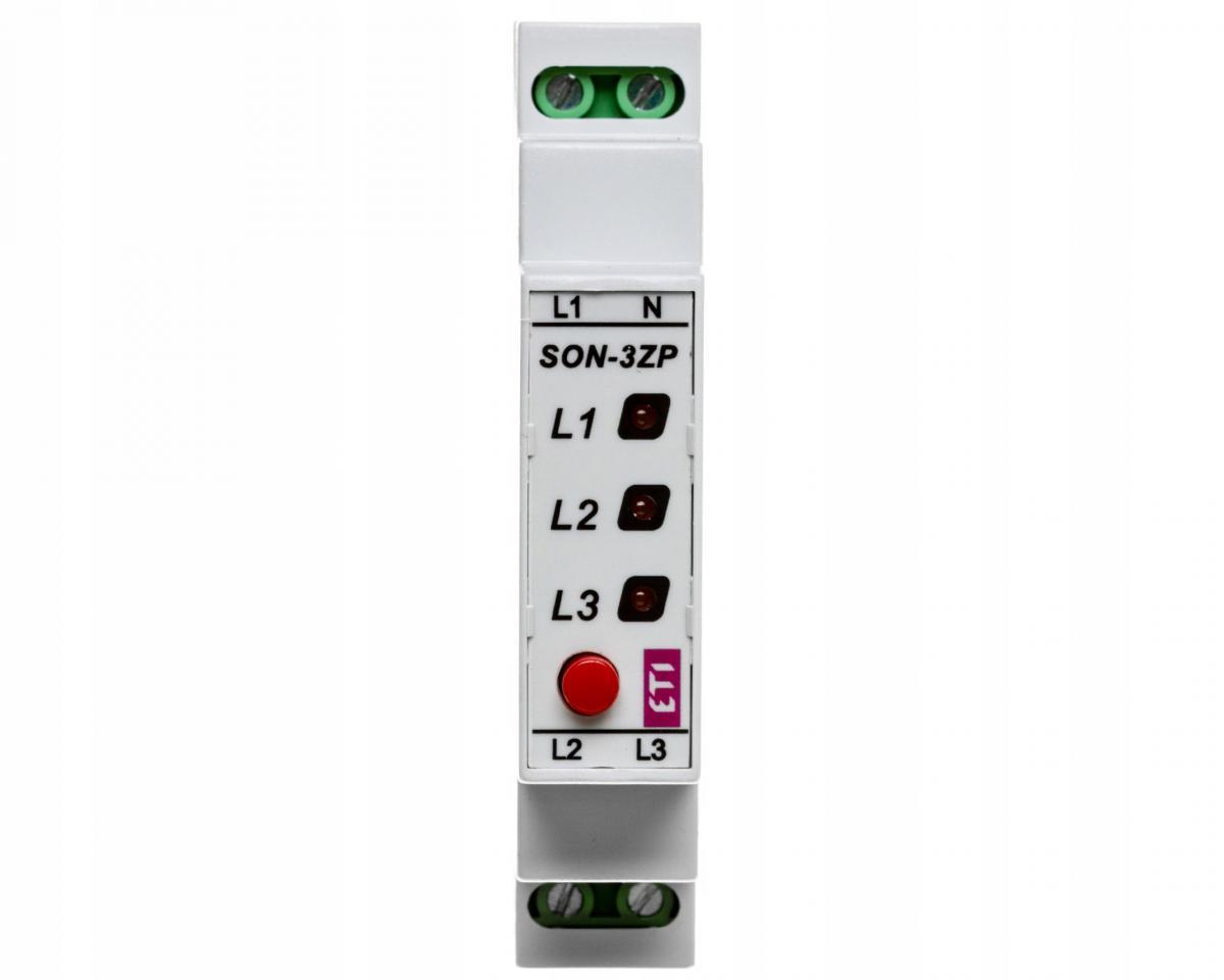 Sygnalizator obecności napięcia z przyciskiem (3 x czerwona LED) SON-3 ZP
