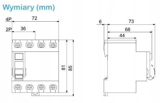 Wyłącznik różnicowoprądowy Easy9 Pro EZ9D-25-4-30-A 25A 4-biegunowy 30mA ty