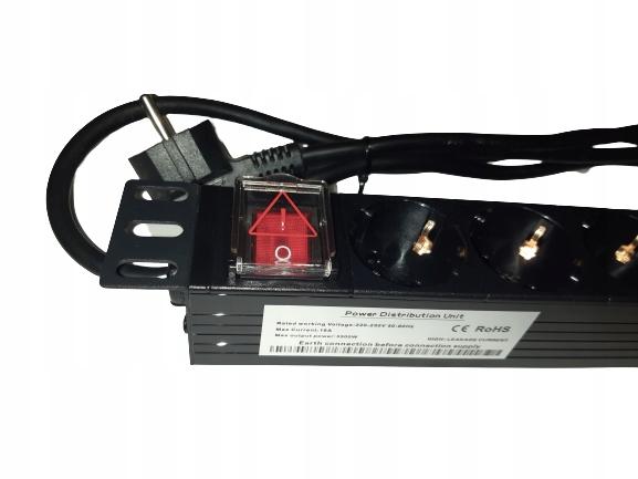 A-LAN Listwa zasilająca 19 gniazdo 9 x CEE 7/5 wtyk IEC320 C14