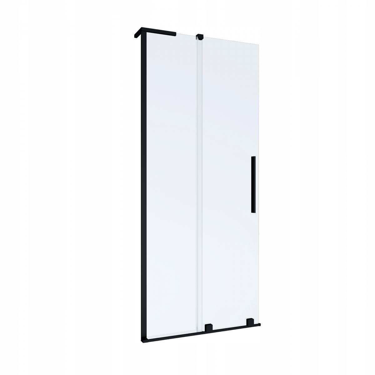 KABINA WALK-IN PRZESUWNA 90 CM, TRANSP 8 MM, CZARNY