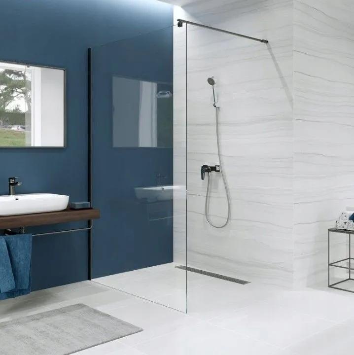 Kabina prysznicowa Walk-In Mille chrom 120 x 200 szkło transparentne