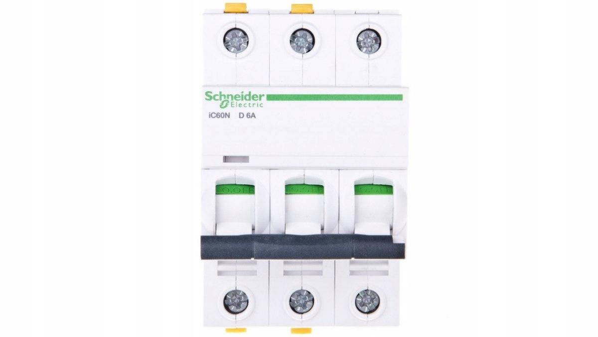 SCHNEIDER ELECTRIC Wyłącznik nadprądowy iC60N-D6-3 D 6A 3-biegunowy